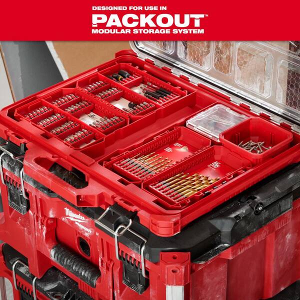 Shockwave Impact Duty Alloy Steel Screw Driver Bit Set with Titanium Drill Bit Set with Packout Case (97-Piece)