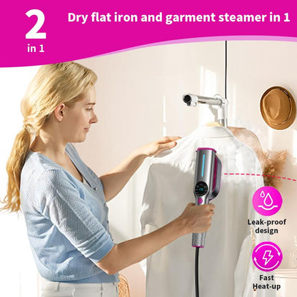 Portable 2-in-1 Garment Steamer & Travel Iron