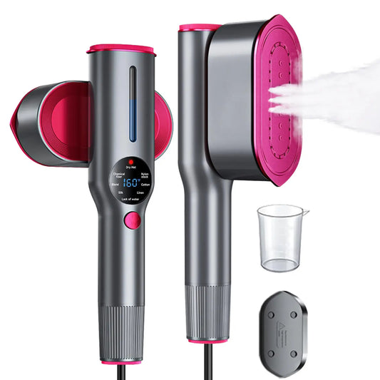 Portable 2-in-1 Garment Steamer & Travel Iron