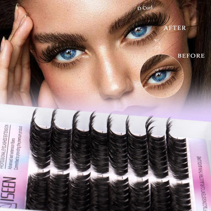 10 Styles Lash Clusters Kit DIY Lash Extension Kit – Fluffy D Curl Cluster Lashes for Salon-Style Volume at Home