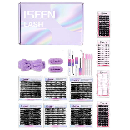 10 Styles Lash Clusters Kit DIY Lash Extension Kit – Fluffy D Curl Cluster Lashes for Salon-Style Volume at Home