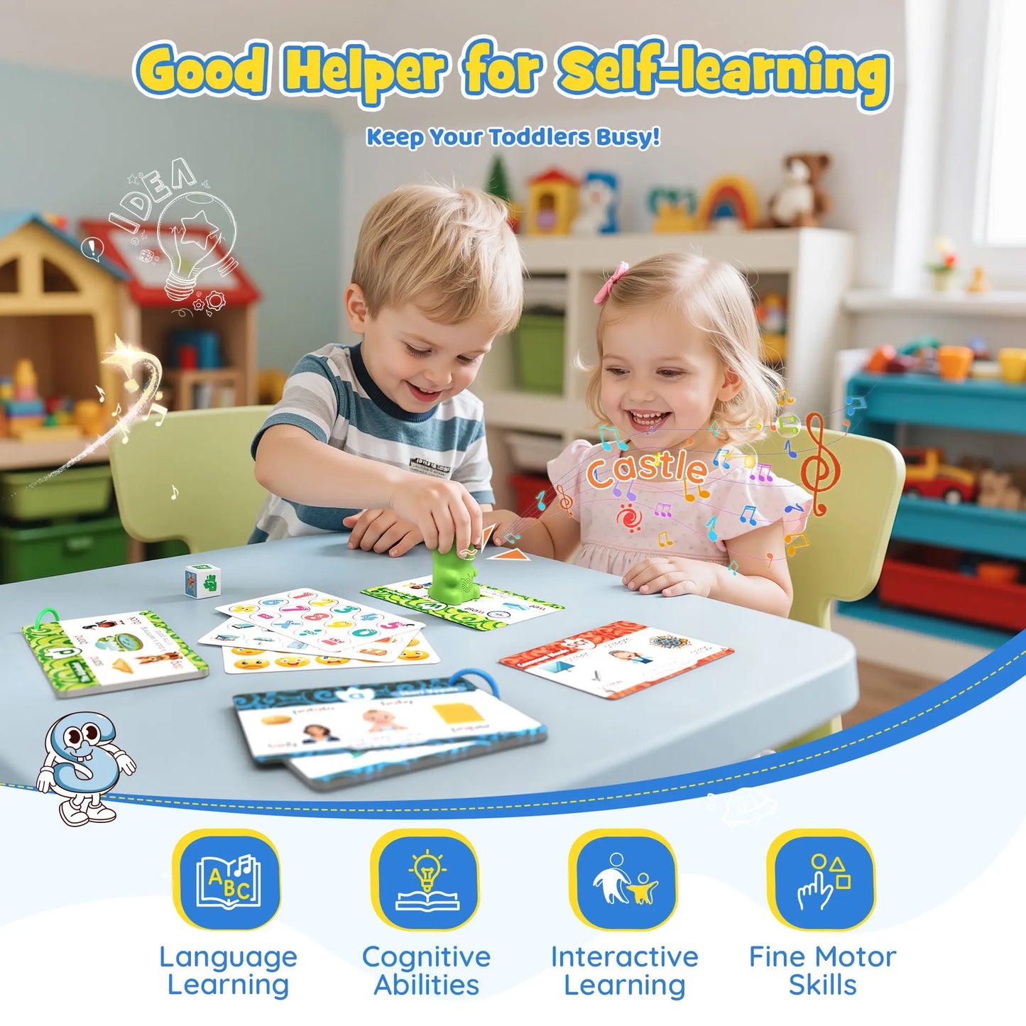 Talking Flash Cards for Toddlers – Montessori Learning Toy with 148 Flashcards, 592 Words & Interactive Sounds | Screen-Free Educational Gift for Ages 2–6