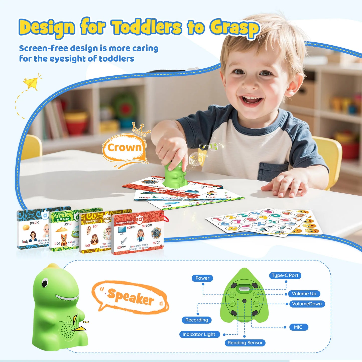 Talking Flash Cards for Toddlers – Montessori Learning Toy with 148 Flashcards, 592 Words & Interactive Sounds | Screen-Free Educational Gift for Ages 2–6