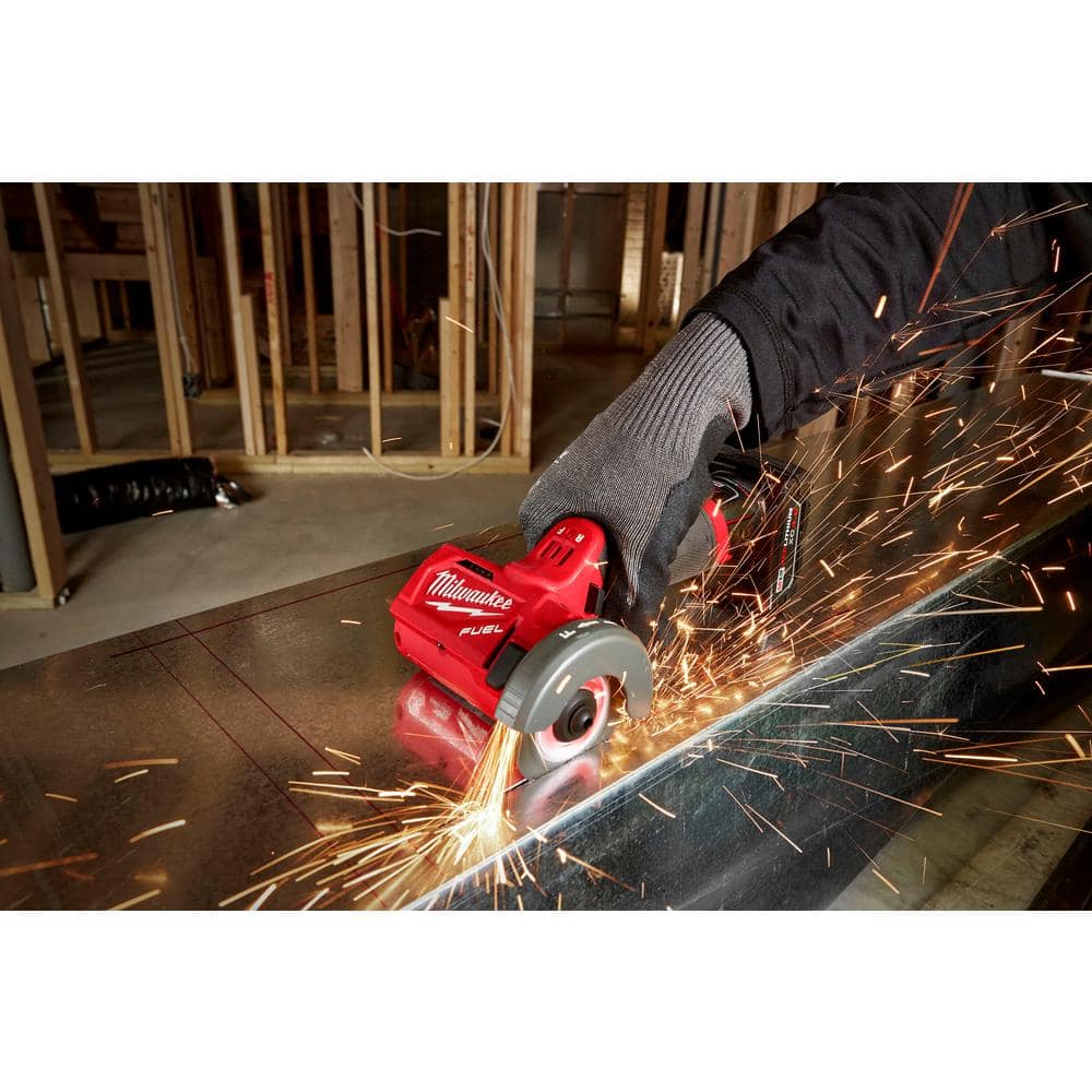 M12 FUEL 12V Lithium-Ion Brushless Cordless 3 in. Cut Off Saw w/M12 XC 5.0 Ah Battery (2-Pack) Starter Kit and Charger