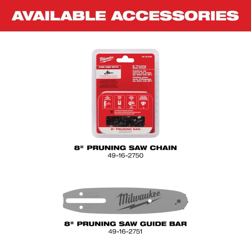 M18 FUEL 18V Lithium-Ion Brushless Battery 8 in. HATCHET Pruning Saw (Tool-Only)