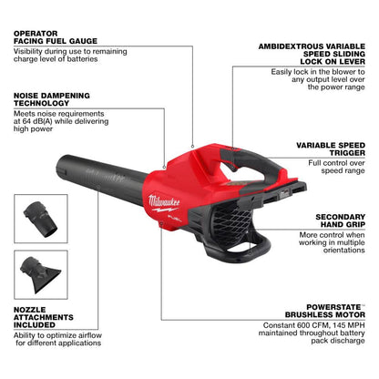 M18 FUEL Dual Battery 145 MPH 600 CFM 18V Lithium-Ion Brushless Cordless Handheld Blower (Tool-Only)