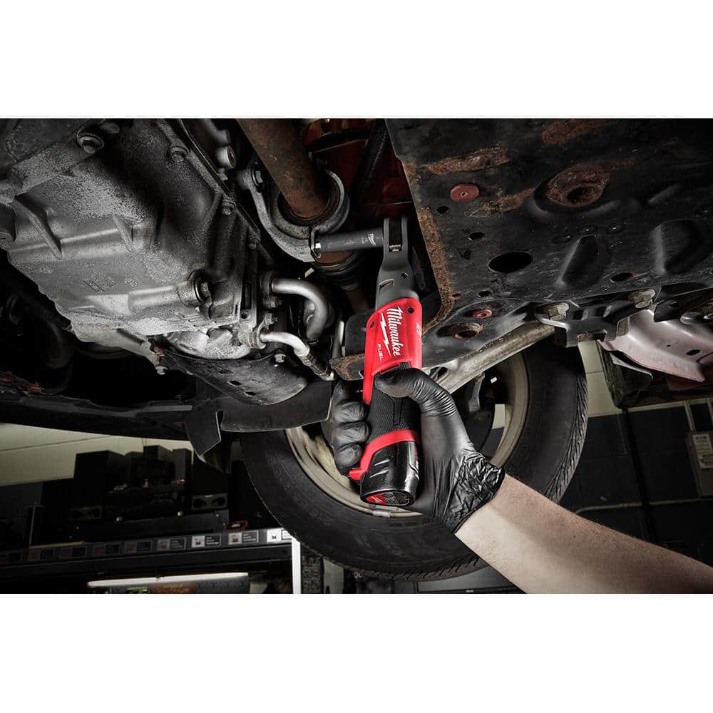 M12 FUEL 12V Lithium-Ion Brushless Cordless 3/8 in. Ratchet Kit with (2) 2.0Ah Batteries, Charger & Tool Bag