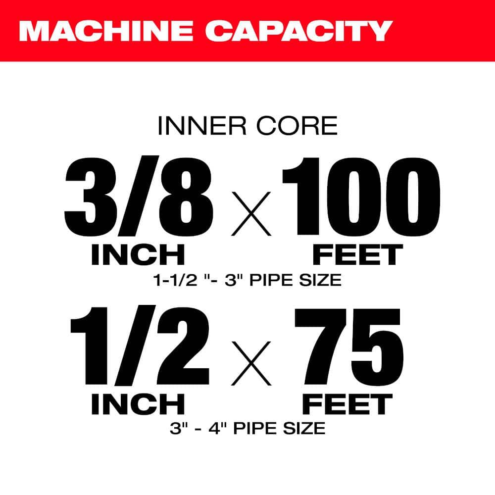 M18 18V Lithium-Ion 3/8 in. x 75 ft. Cable Cordless Drain Cleaning Drum Machine Kit