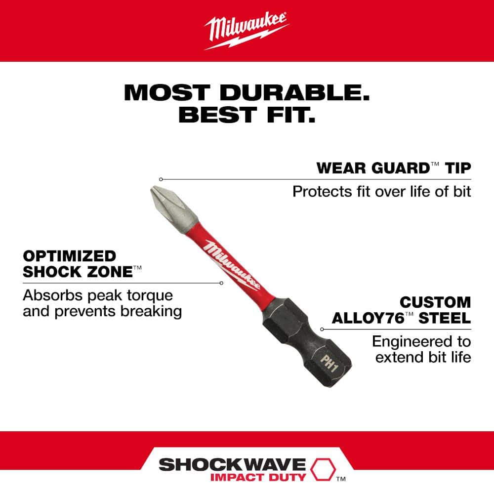 SHOCKWAVE Impact Duty Alloy Steel Screw Driver Bit Set (74-Piece)