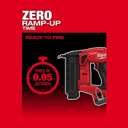 M18 FUEL GEN II 18-Volt 18-Gauge Lithium-Ion Brushless Cordless Brad Nailer Kit with One 2.0 Ah Battery, Charger and Bag