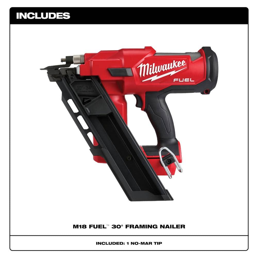 M18 FUEL 3-1/2 in. 18-Volt 30-Degree Brushless Cordless Framing Nailer with Clear Anti Scratch Safety Glasses