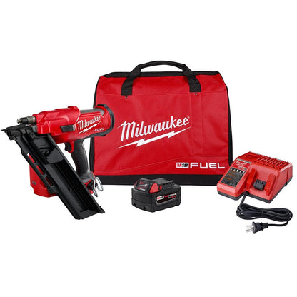 M18 FUEL 3-1/2 in. 18-Volt 30-Degree Lithium-Ion Brushless Cordless Framing Nailer Kit with 5.0 Ah Battery Charger, Bag