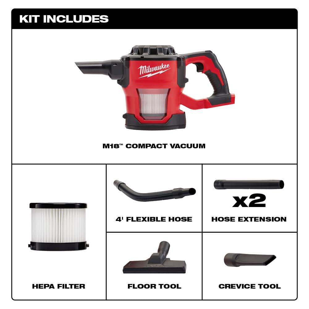 Bagless M18 18-Volt Lithium-Ion Cordless HEPA Compact Handheld Vacuum (Tool-Only)