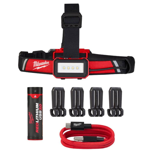600 Lumens LED REDLITHIUM USB Low-Profile Hard Hat Headlamp