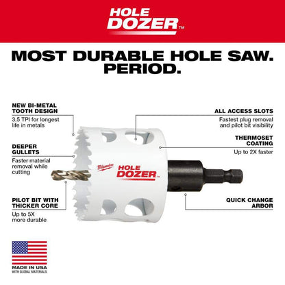 4 in. HOLE DOZER Bi-Metal Hole Saw with 3/8 in. Arbor and Pilot Bit