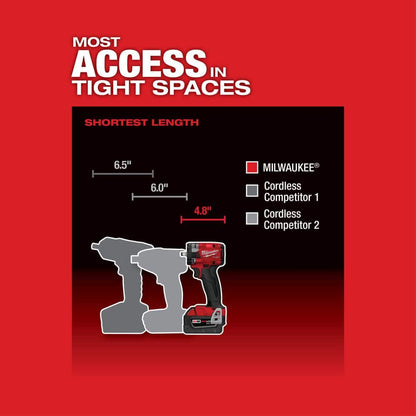 M18 FUEL GEN-3 18V Lithium-Ion Brushless Cordless 3/8 in. Compact Impact Wrench with Friction Ring (Tool-Only)
