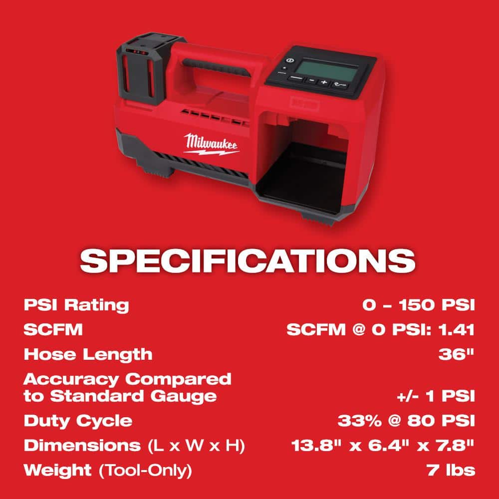 M18 18-Volt Lithium-Ion Cordless Electric Portable Inflator (Tool-Only)