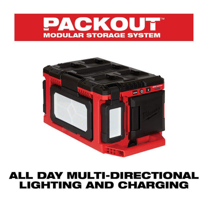 M18 18-Volt Lithium-Ion Cordless PACKOUT 3000 Lumens LED Light with Built-In Charger