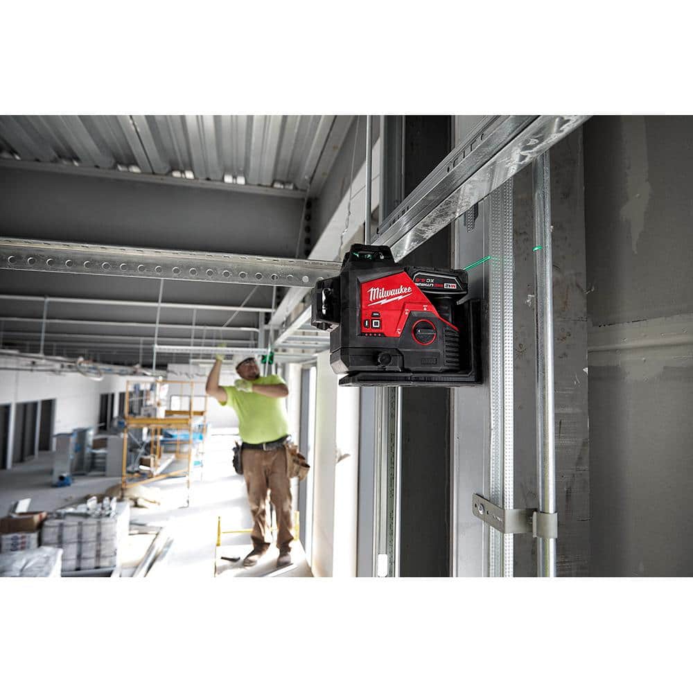 M12 12-Volt Lithium-Ion Cordless 250 ft. Green 3-Plane Laser Level Kit with One 4.0 Ah Battery with M12 XC4.0 Battery