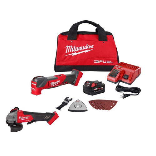 M18 FUEL 18V Lithium-Ion Cordless Brushless Oscillating Multi-Tool Kit w/M18 FUEL Grinder