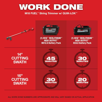 M18 FUEL 18V Lithium-Ion Brushless Cordless QUIK-LOK String Trimmer/Blower Combo Kit w/Pole Saw Attachment (3-Tool)