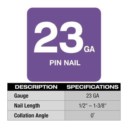 M12 12-Volt 23-Gauge Lithium-Ion Cordless Pin Nailer (Tool-Only)