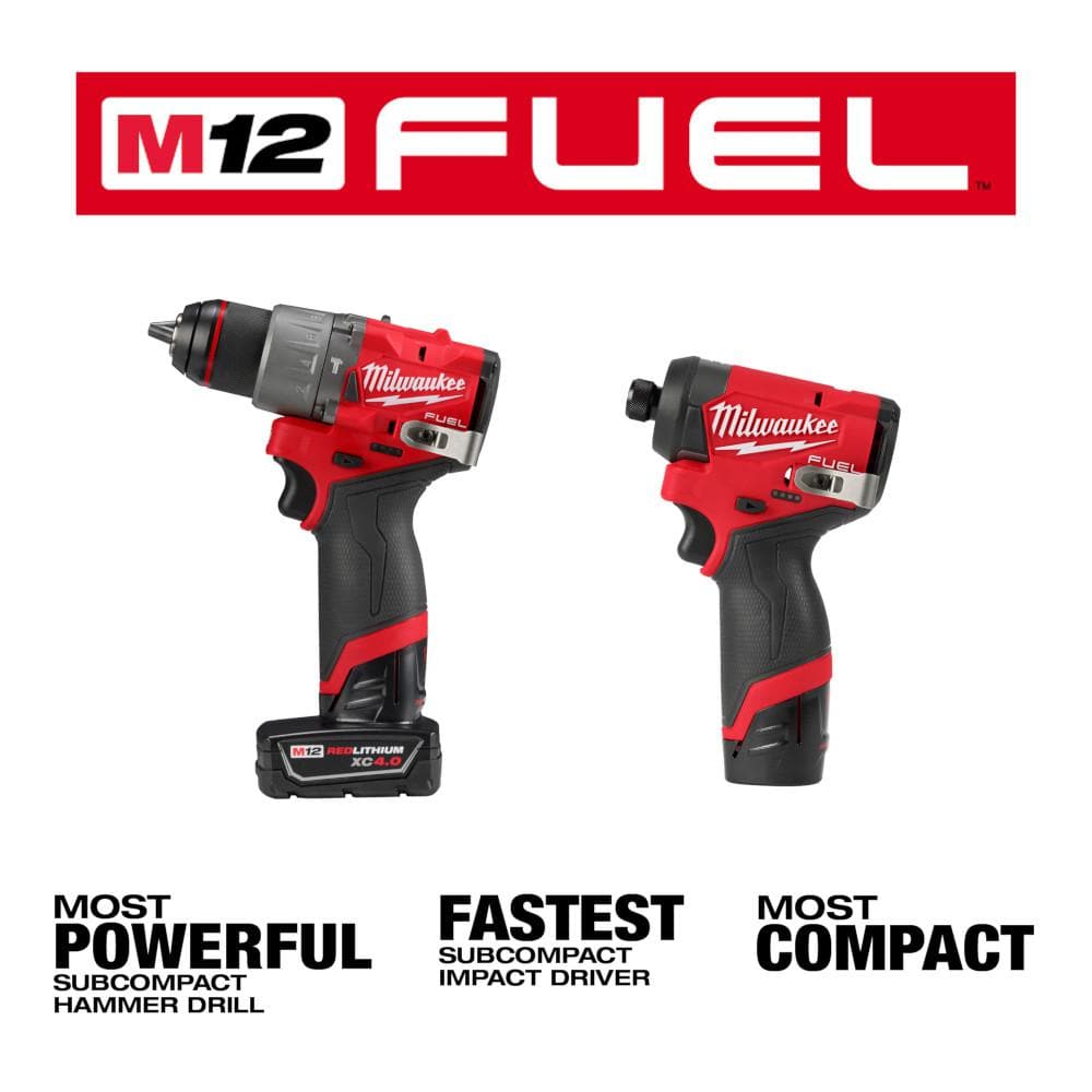 M12 FUEL 12-Volt Li-Ion Brushless Cordless Hammer Drill and Impact Driver Combo Kit (2-Tool) with M12 Soldering Iron