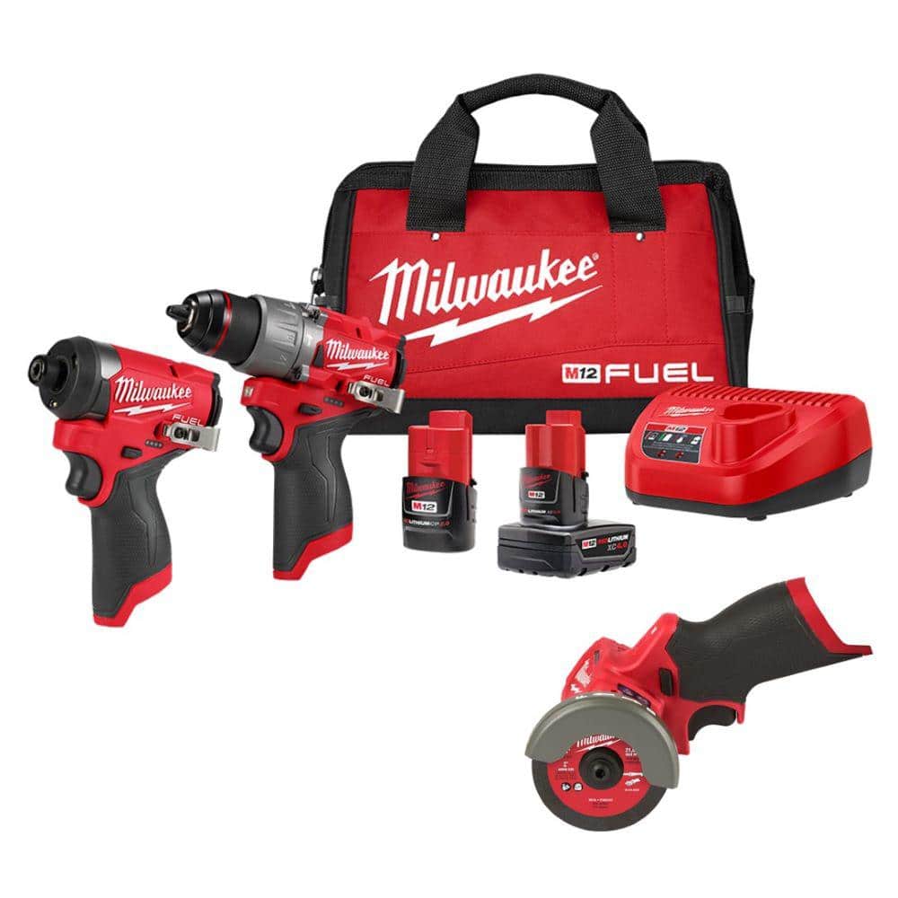 M12 FUEL 12-Volt Lithium-Ion Brushless Cordless Hammer Drill and Impact Driver Combo Kit (2-Tool) with Cut Off Saw
