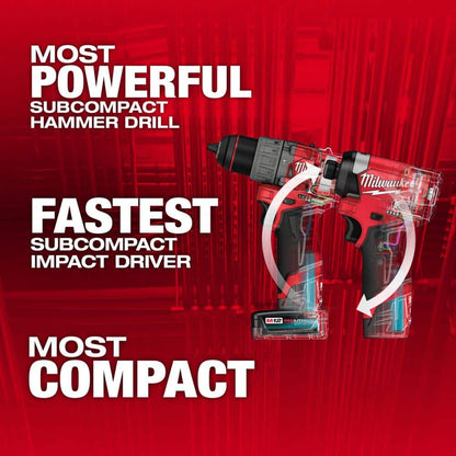 M12 FUEL 12-Volt Lithium-Ion Cordless Hammer Drill/Impact Driver/3/8 in. Ratchet Combo Kit (3-Tool)