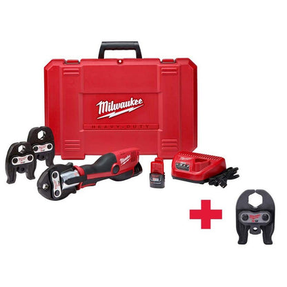 M12 12-Volt Lithium-Ion Force Logic Cordless Press Tool Kit w/ 1/2 in. - 1-1/4in. CTS Jaws, (2) 1.5Ah Batteries & Case
