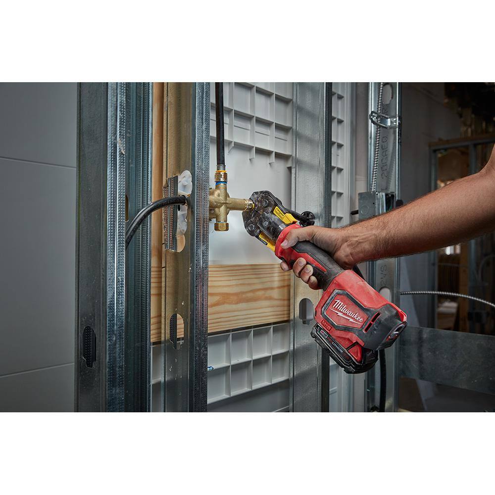 M18 18V Lithium-Ion Cordless Short Throw PEX Press Tool Kit w/ (3) Viega PureFlow Jaws,(2) 2.0Ah Batteries & Charger