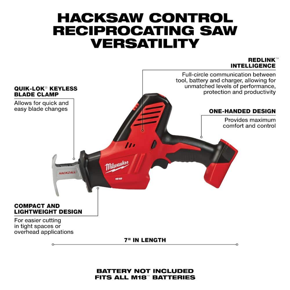 M18 18V Lithium-Ion Cordless HACKZALL Reciprocating Saw (Tool-Only)