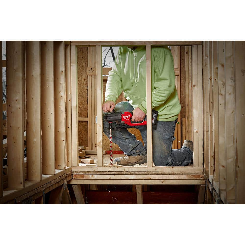 M18 FUEL 18V Lithium-Ion Brushless Cordless Hole Hawg 7/16 in. Right Angle Drill W/Quick-Lok with M18 FUEL Hackzall