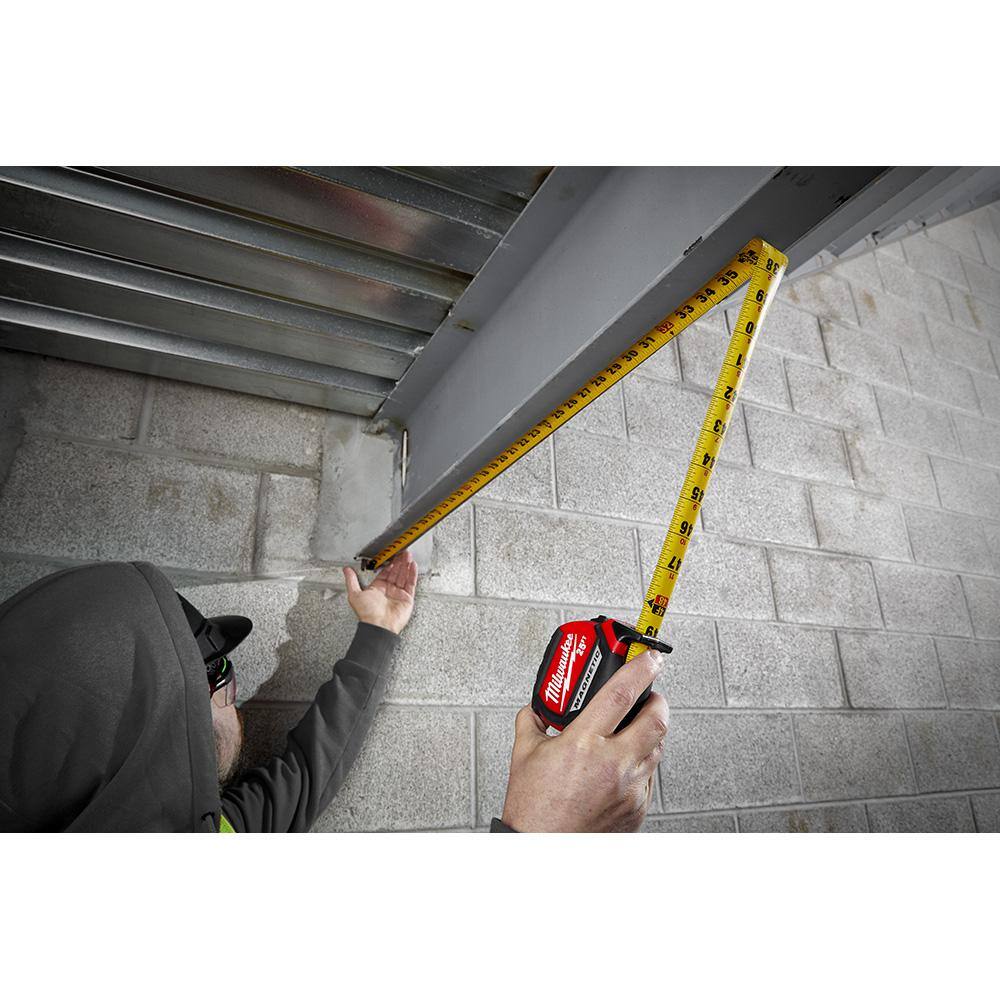25 ft. x 1-1/16 in. Compact Magnetic Tape Measure with 15 ft. Reach
