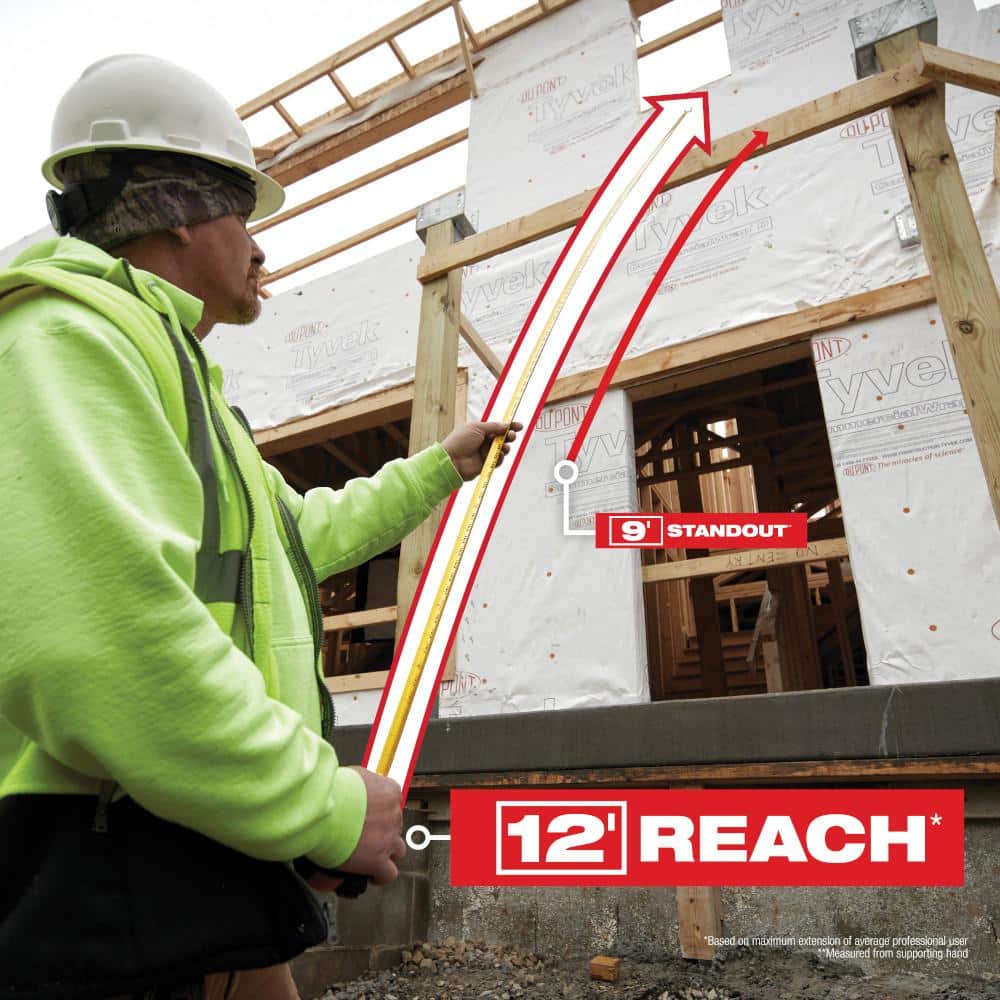 Compact 25 ft. SAE Tape Measure with Fractional Scale and 9 ft. Standout