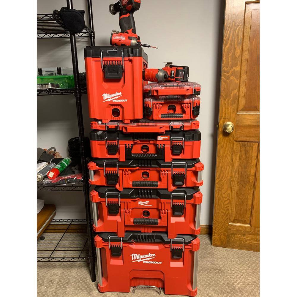 PACKOUT 10 in. Compact Portable Tool Box with Adjustable Dividers and Interior Storage Tray