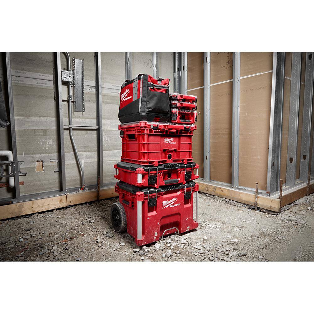 PACKOUT 18.6 in. Tool Storage Crate Bin with Carrying Handles and 50 lbs. Weight Capacity