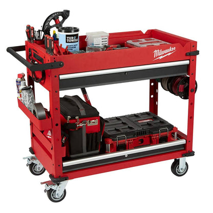 40 in. 2-Drawer Steel Work Cart